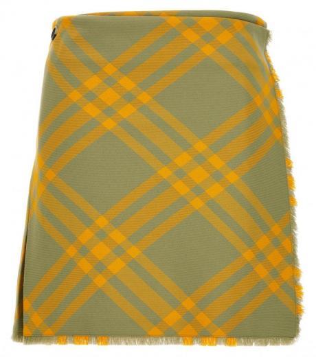 yellow check kilt skirt