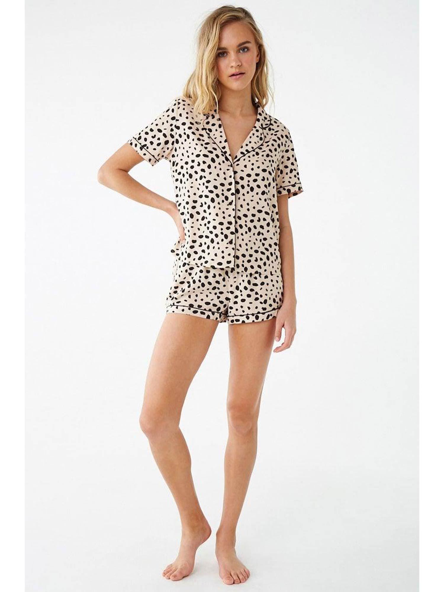 yellow cheetah print pajama set