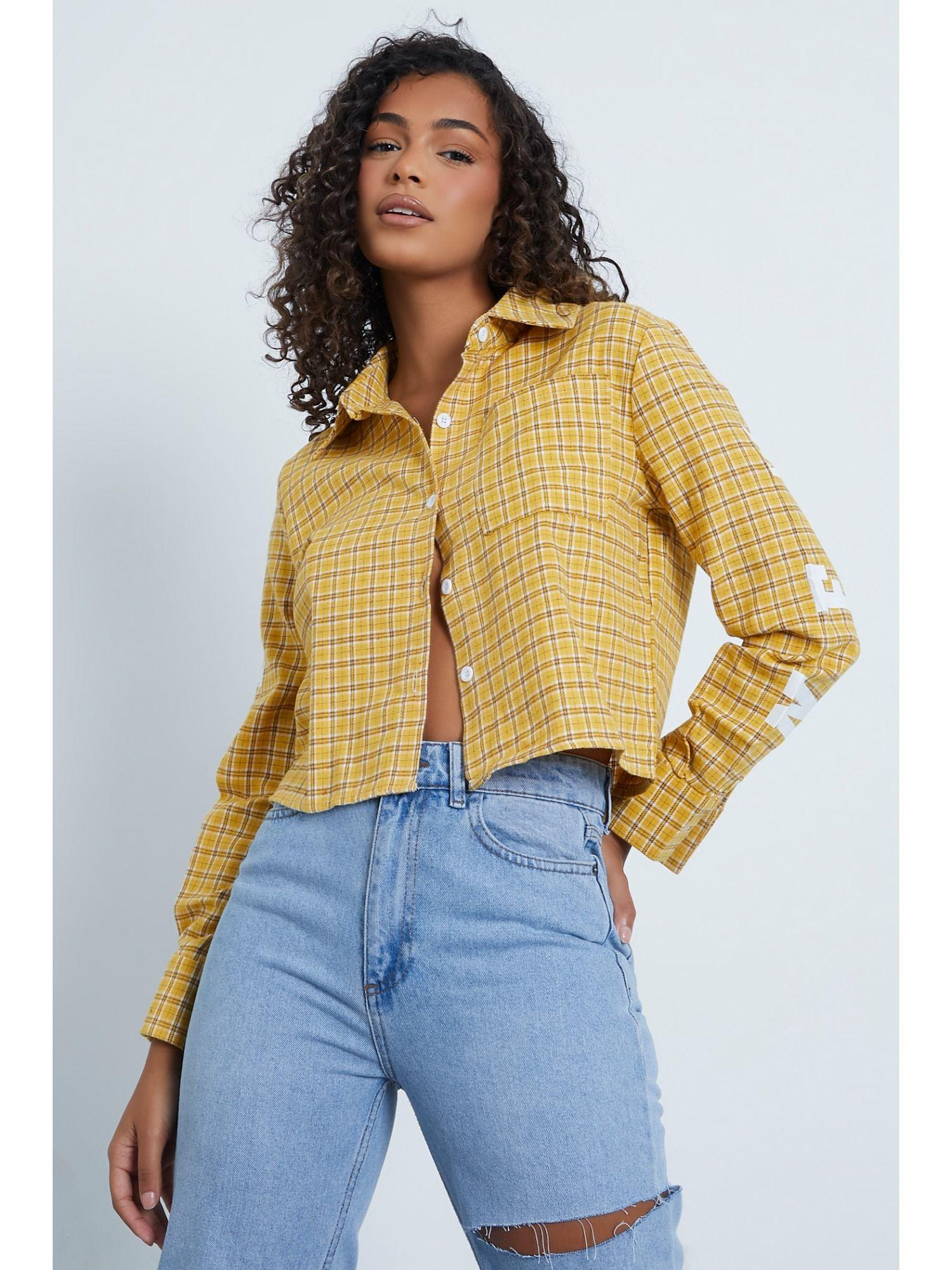 yellow chicago back print oversized shirt