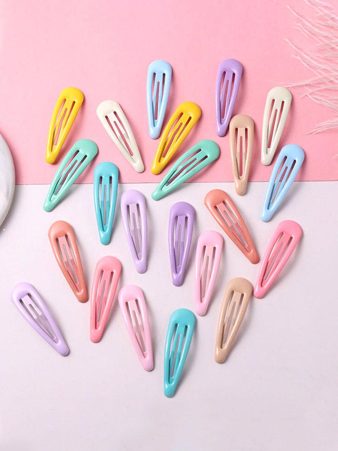 yellow chimes girls set of 20 pcs multicolor hairclips tic tac clips