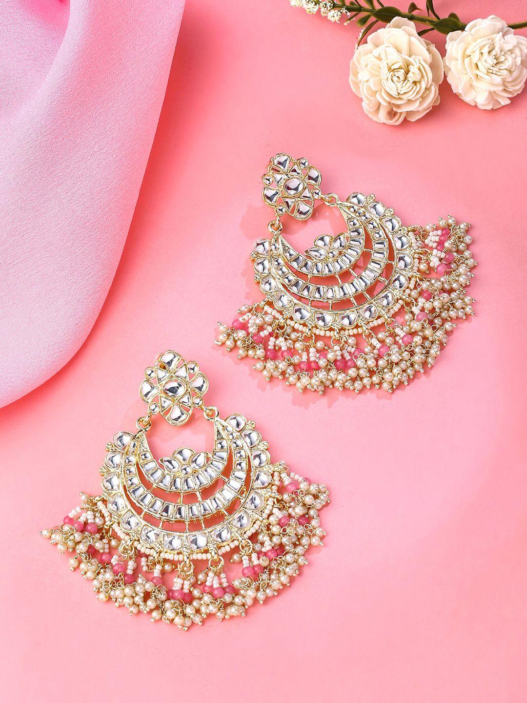 yellow chimes gold plated contemporary chandbalis earrings