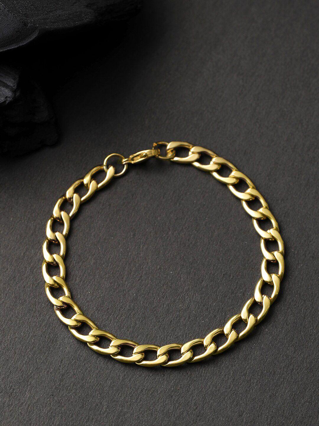 yellow chimes men gold-plated link bracelet