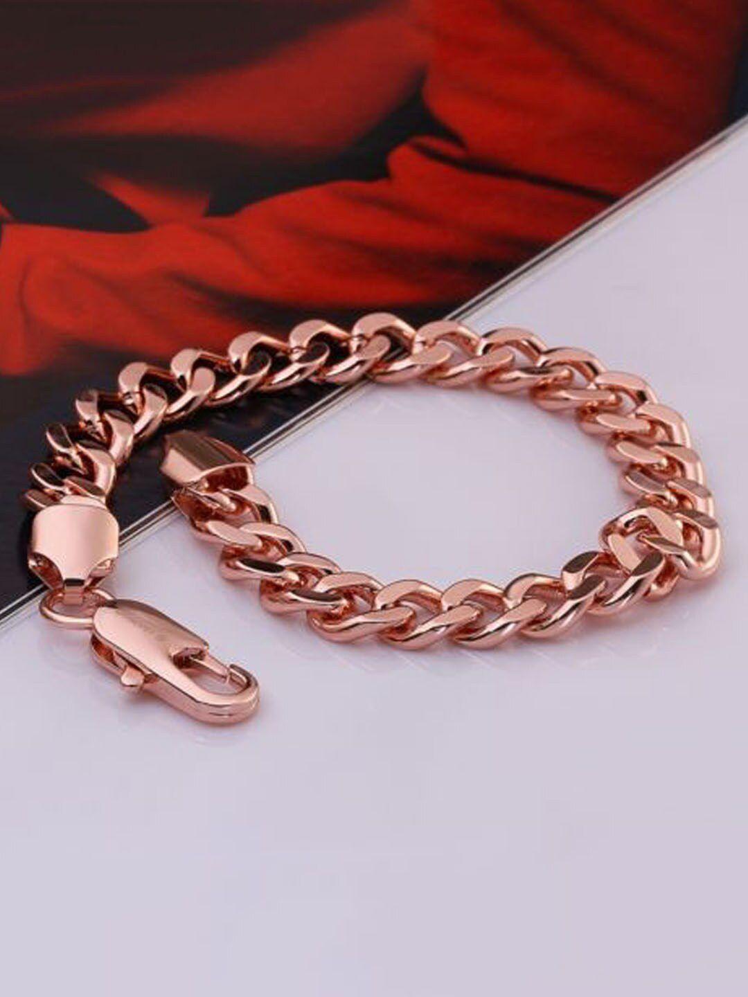 yellow chimes men rose gold-plated chain link bracelet