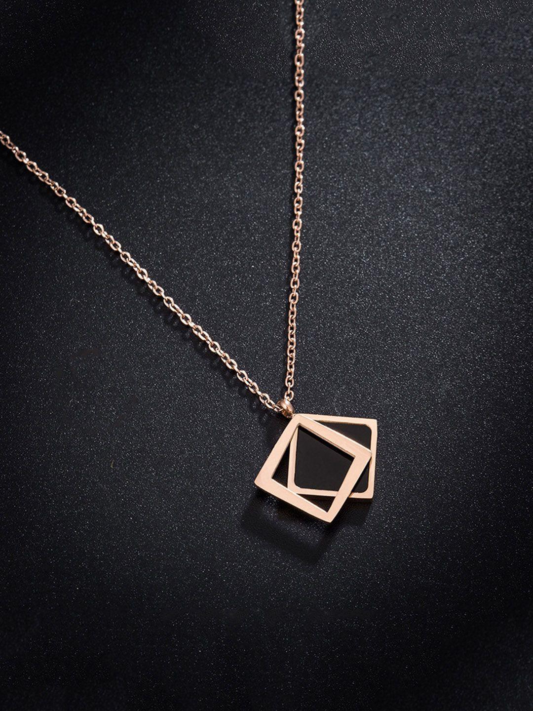 yellow chimes rose gold plated geometric charm stainless steel pendant