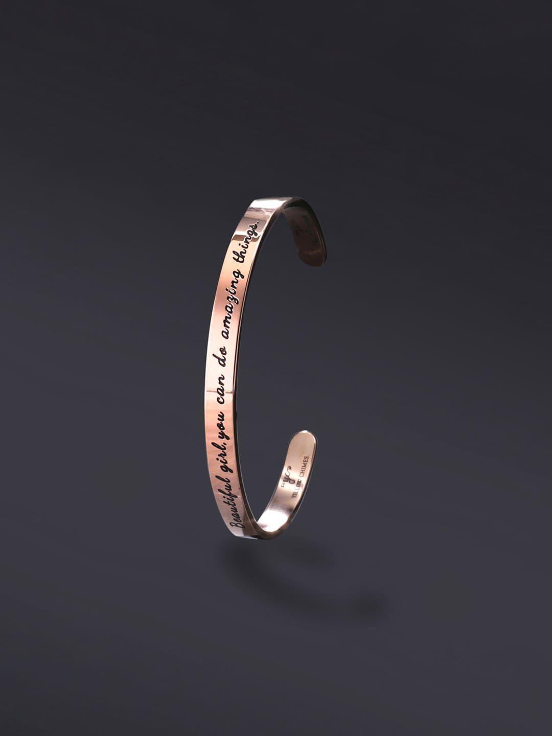 yellow chimes rose gold-plated stainless steel bangle-style bracelet