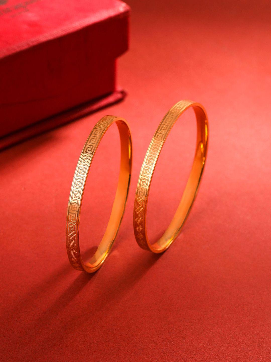 yellow chimes set of 2 gold-plated bangle