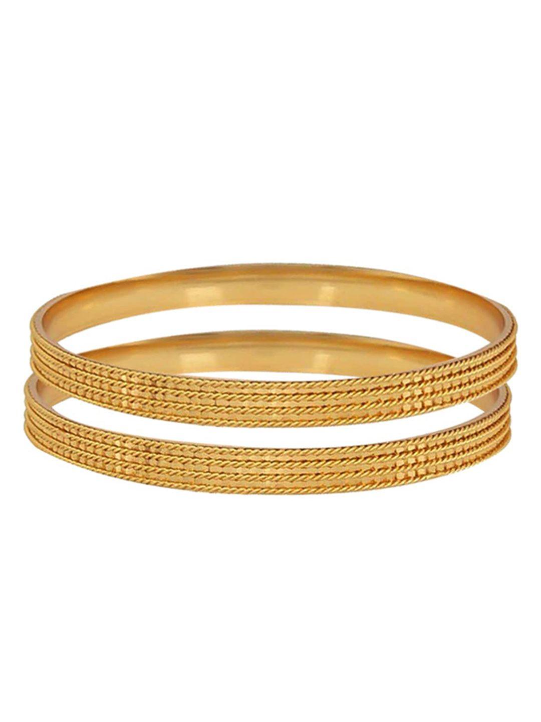 yellow chimes set of 2 gold-plated bangles