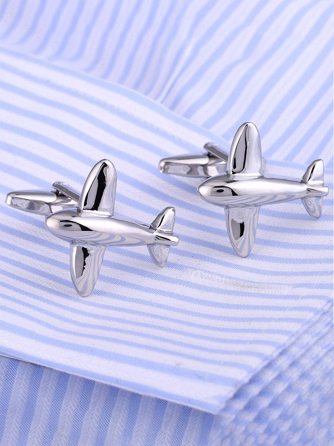yellow chimes silver-plated cufflink