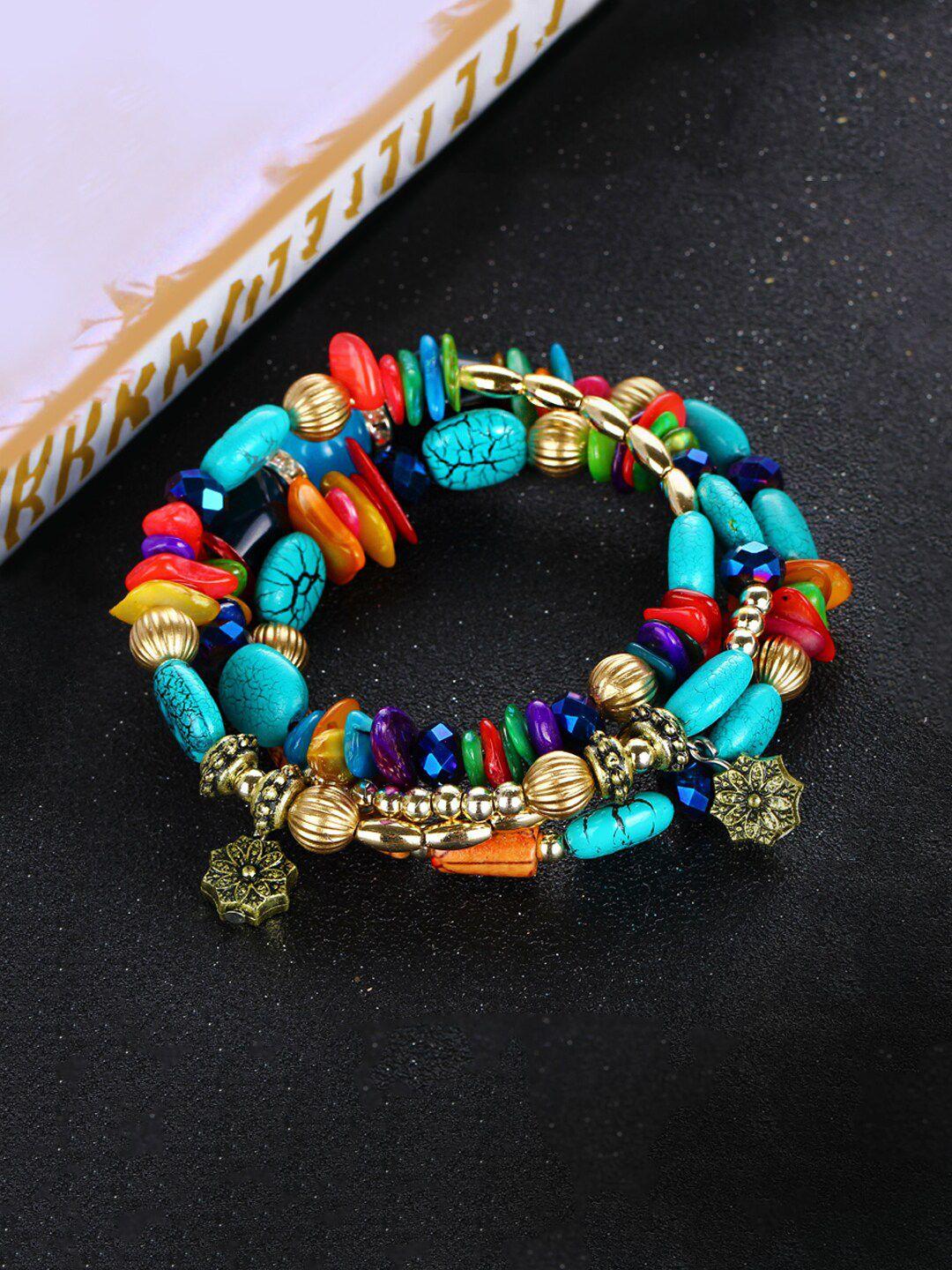 yellow chimes women blue & red wraparound bracelet