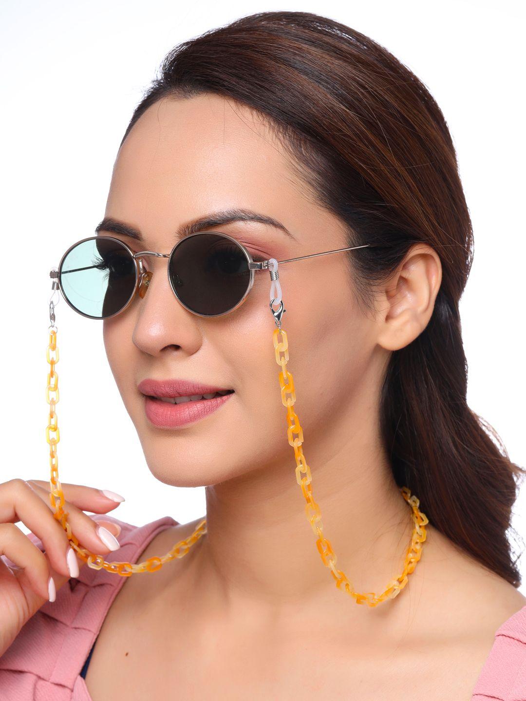 yellow chimes yellow face mask & sunglasses link chains