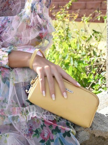 yellow clutch bag for women