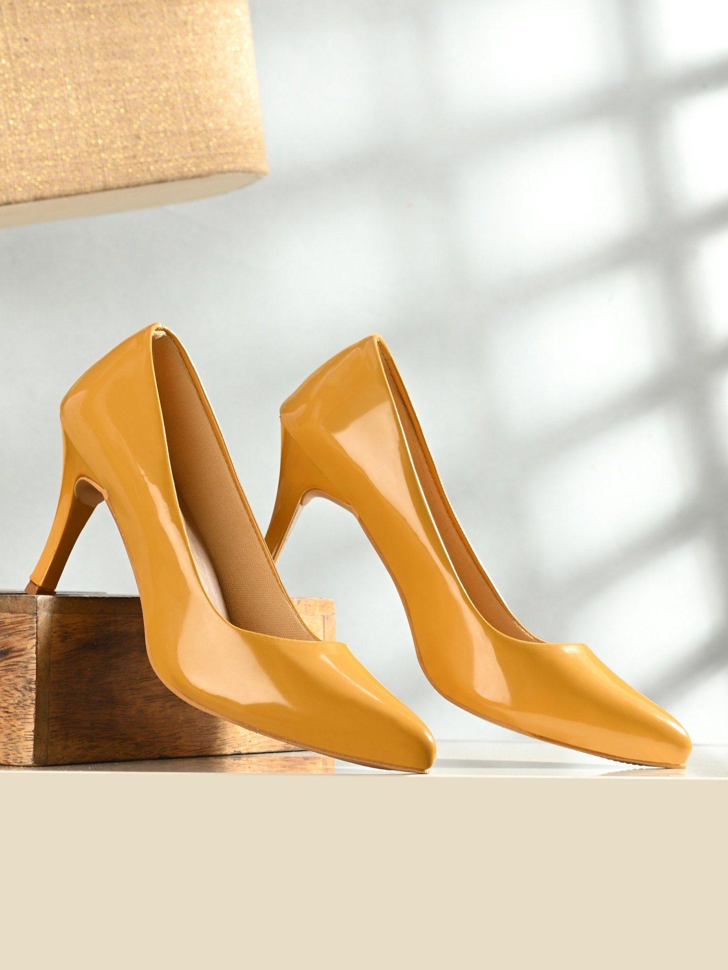 yellow comfortable pumps