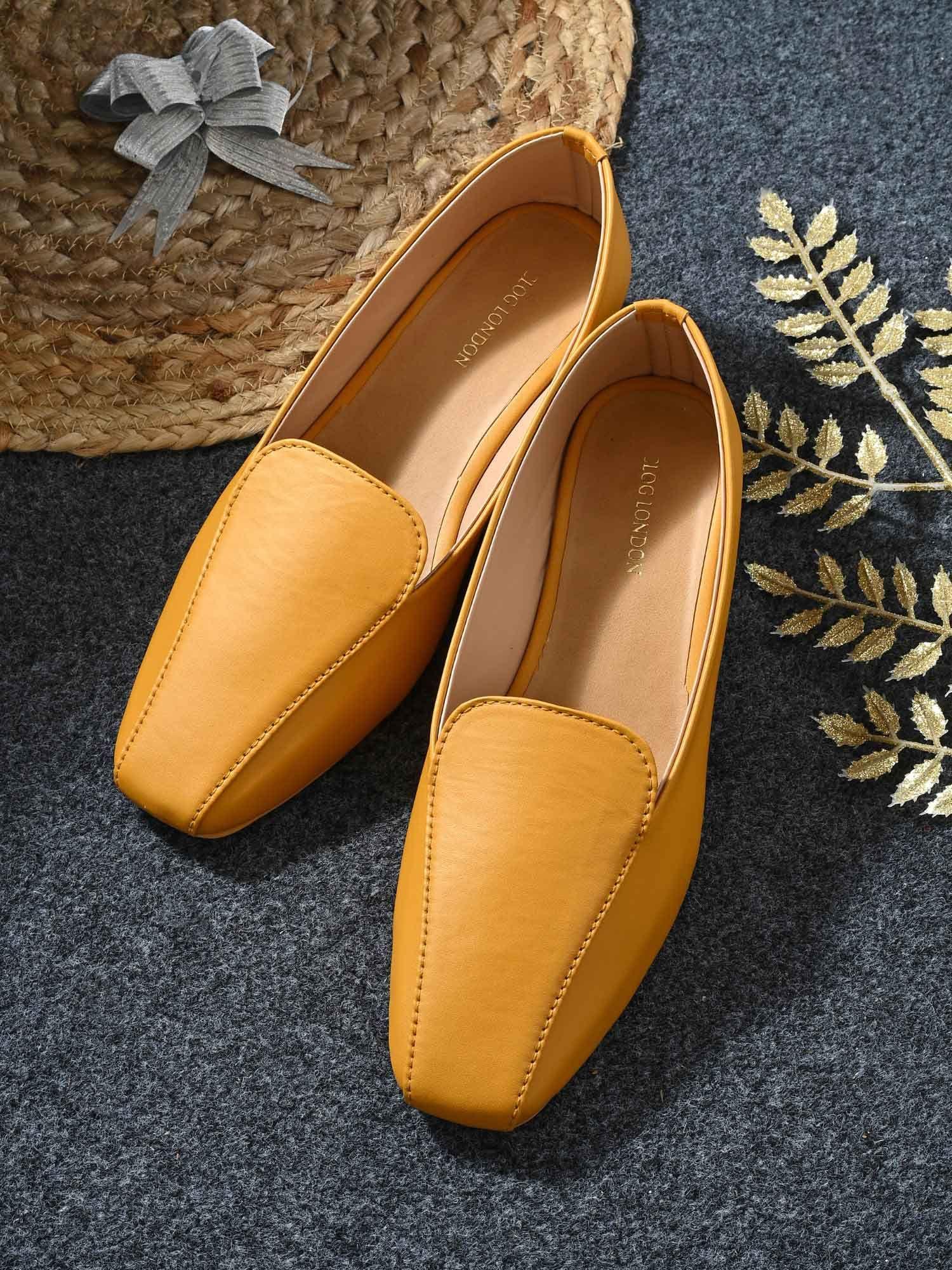 yellow comfortable pumps