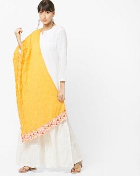 yellow cotton dupatta