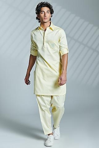 yellow cotton kurta