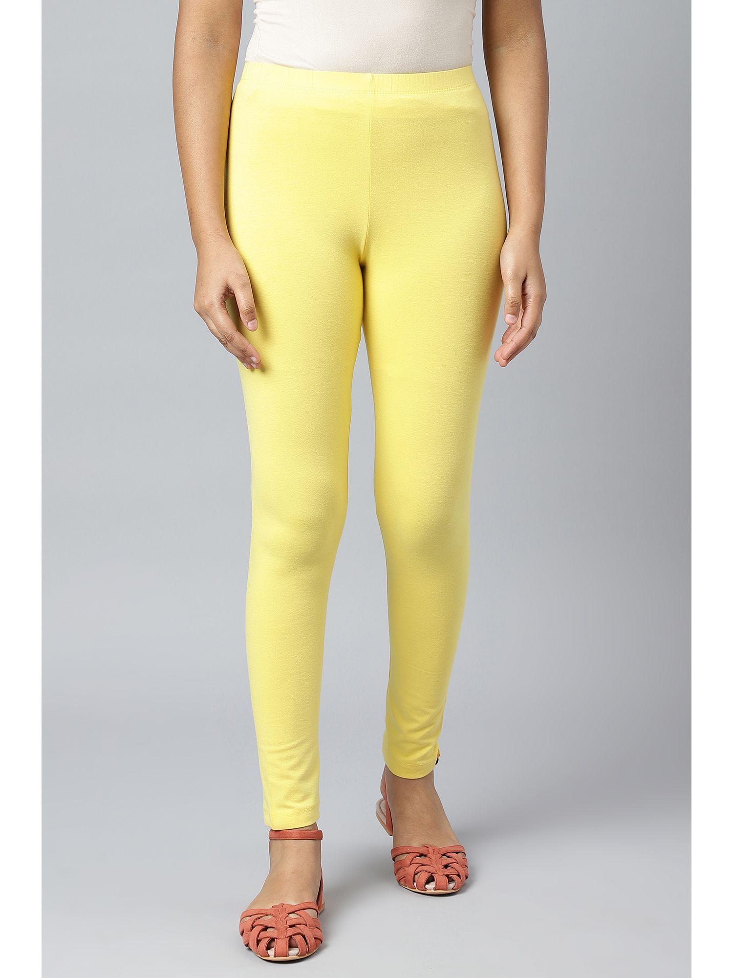 yellow cotton lycra tights