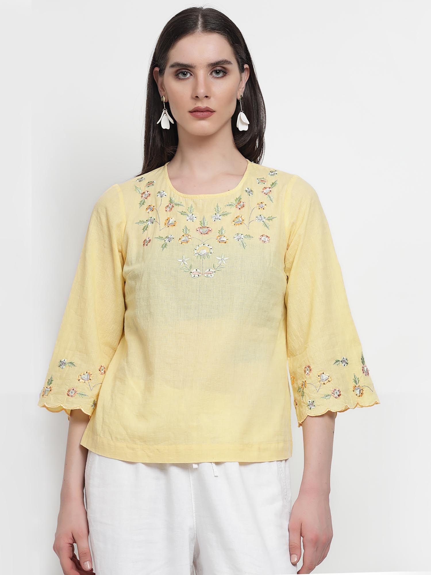 yellow cotton tunic