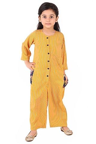 yellow crepe jumpsuit for girls