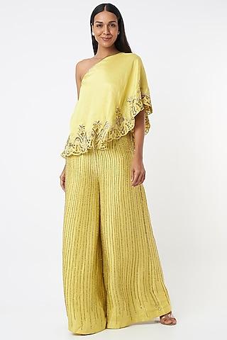 yellow cutwork cape set