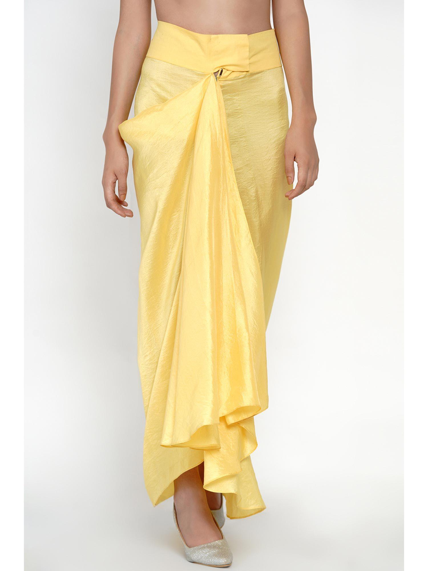yellow dhoti skirt