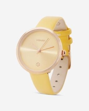 yellow dial analogue fashion watch for women