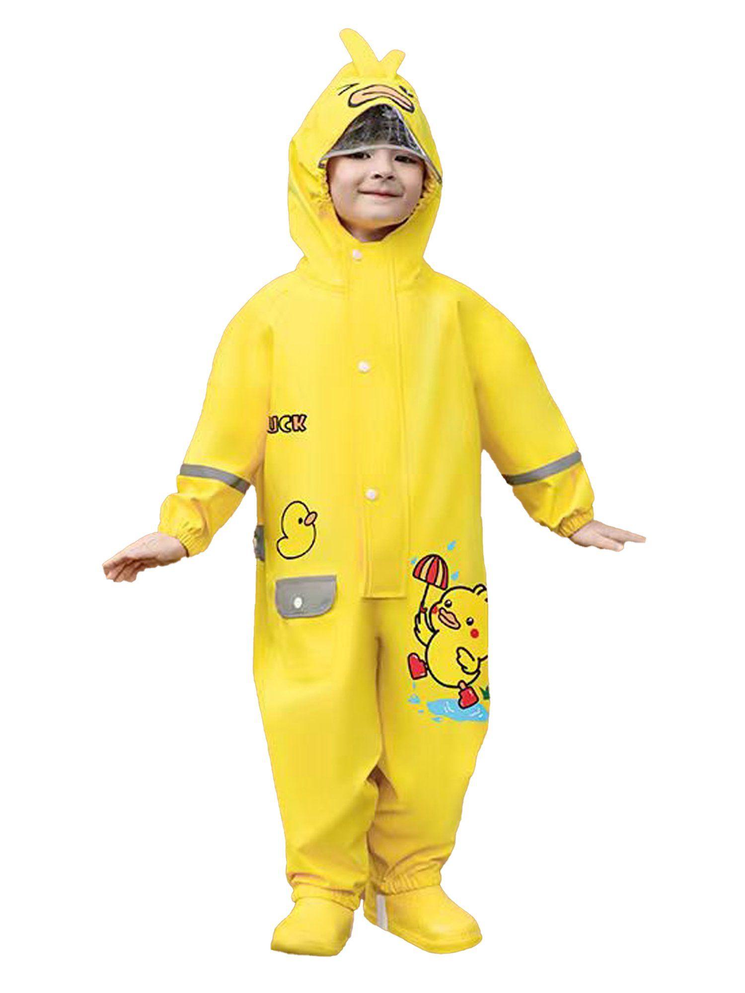 yellow duckling theme full jumpsuit raincoat