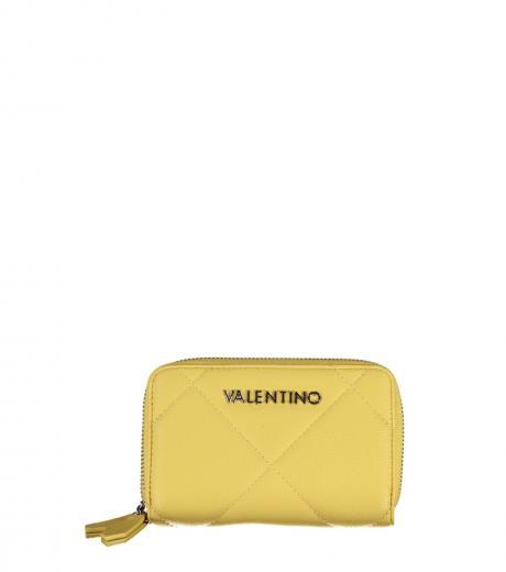 yellow embossed logo wallet