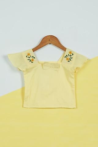 yellow embroidered top for girls