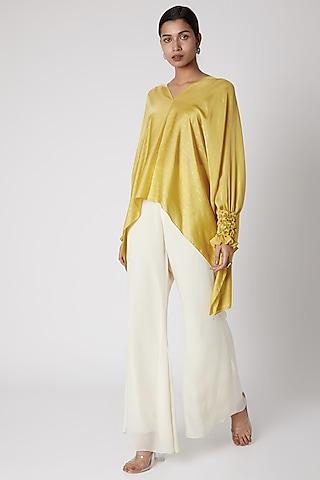 yellow embroidered tunic with pants