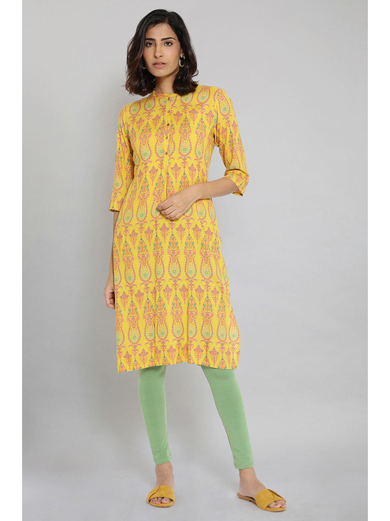 yellow floral kurta