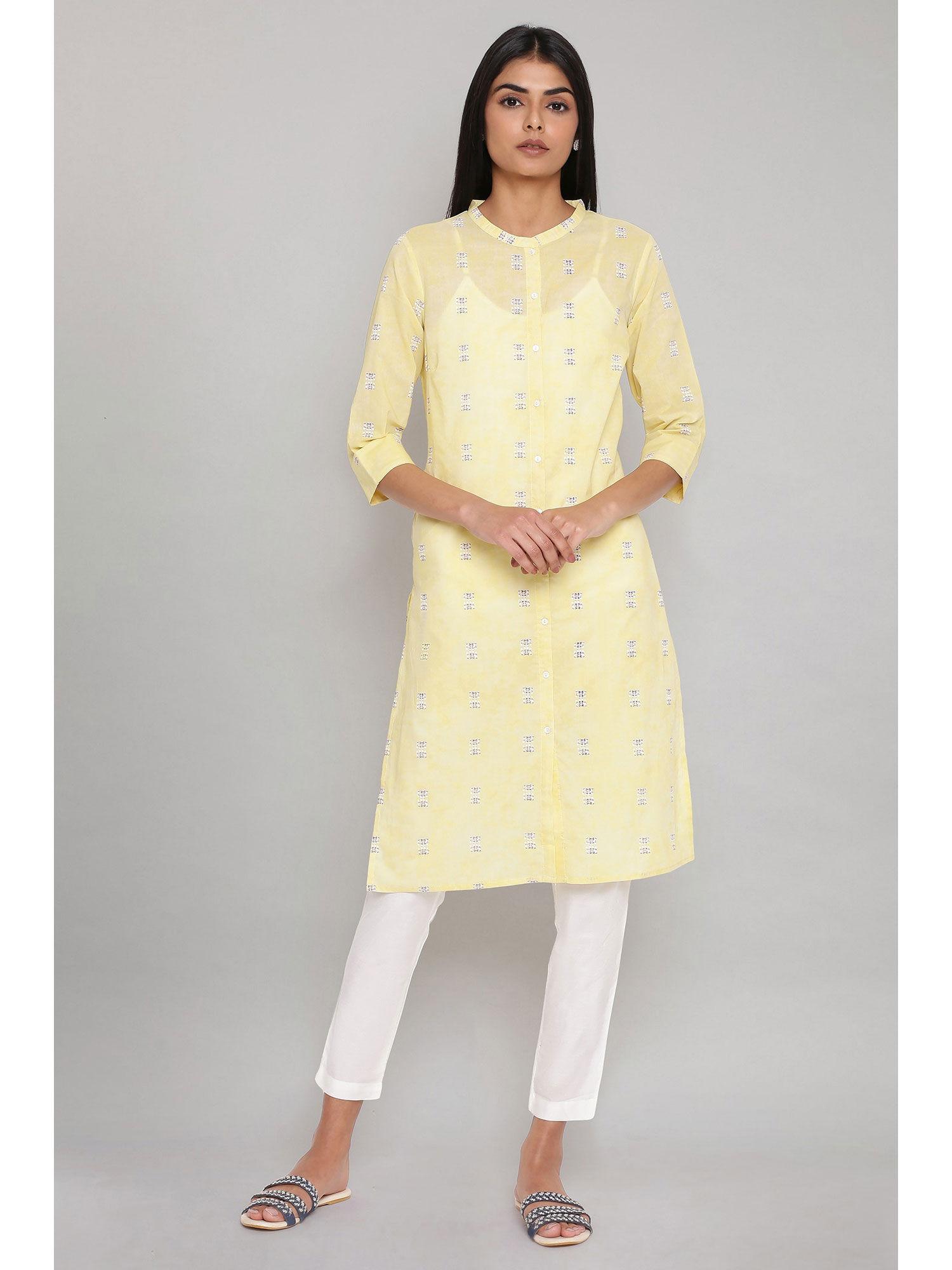 yellow floral kurta