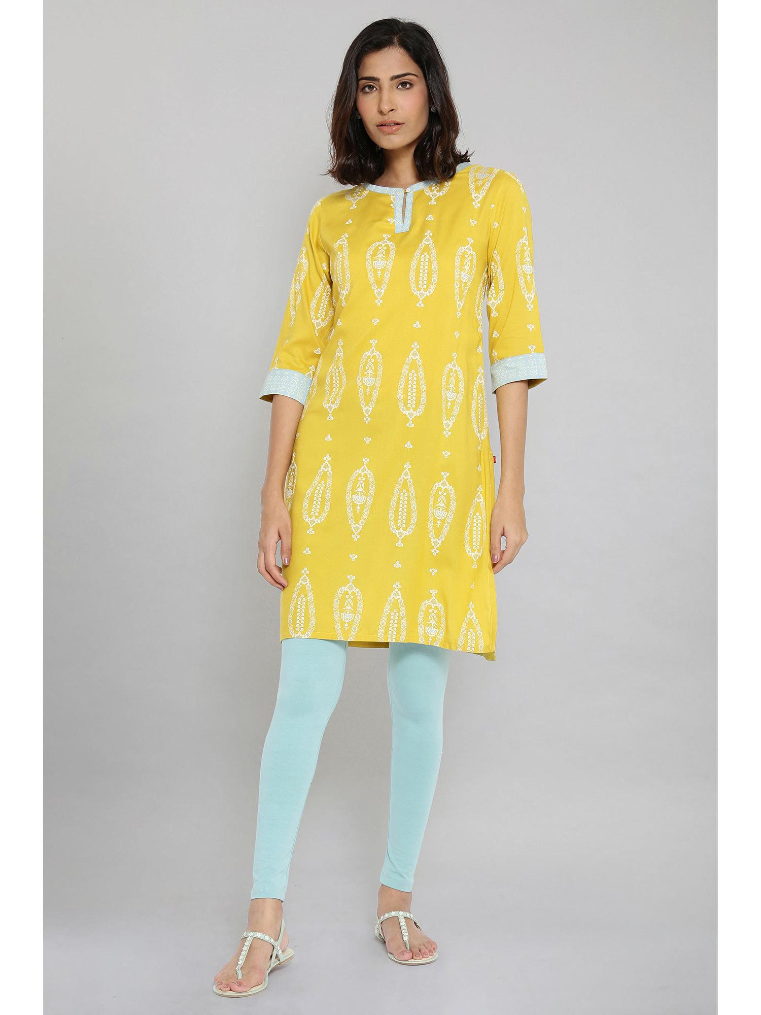 yellow floral kurta