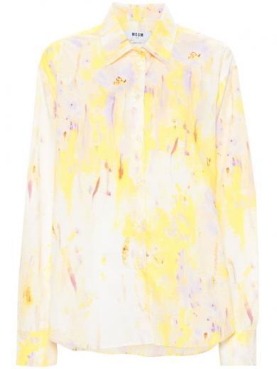 yellow floral print shirt