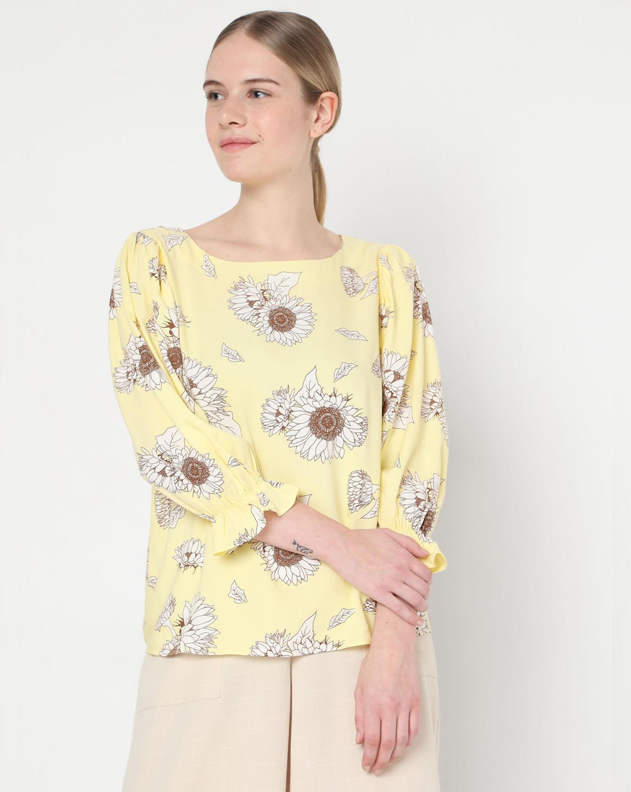 yellow floral top