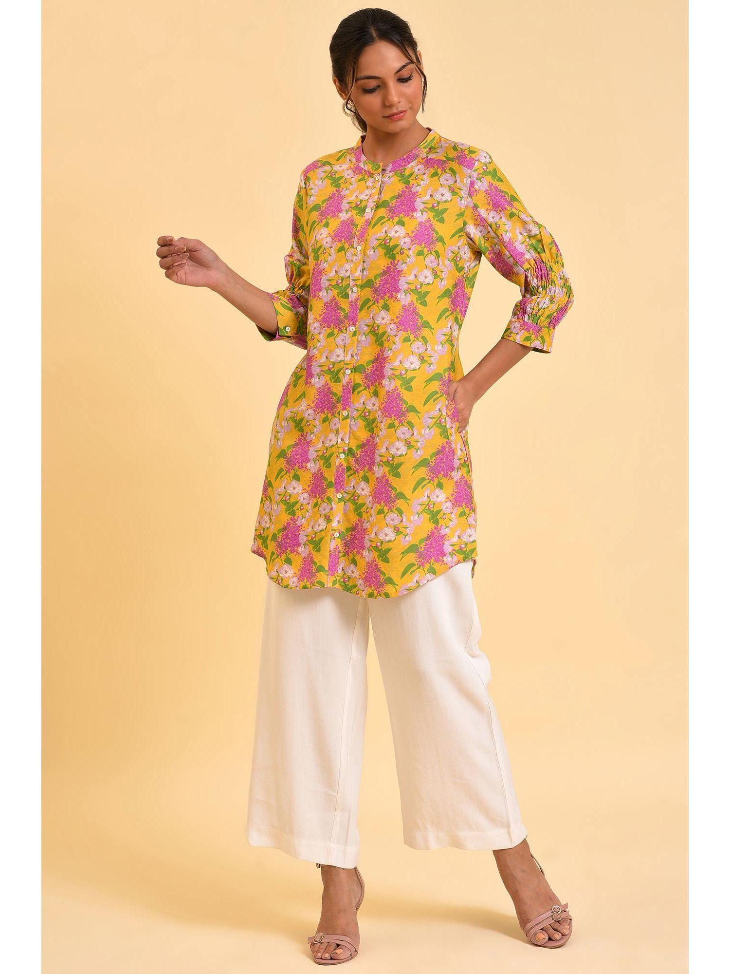 yellow floral tunic