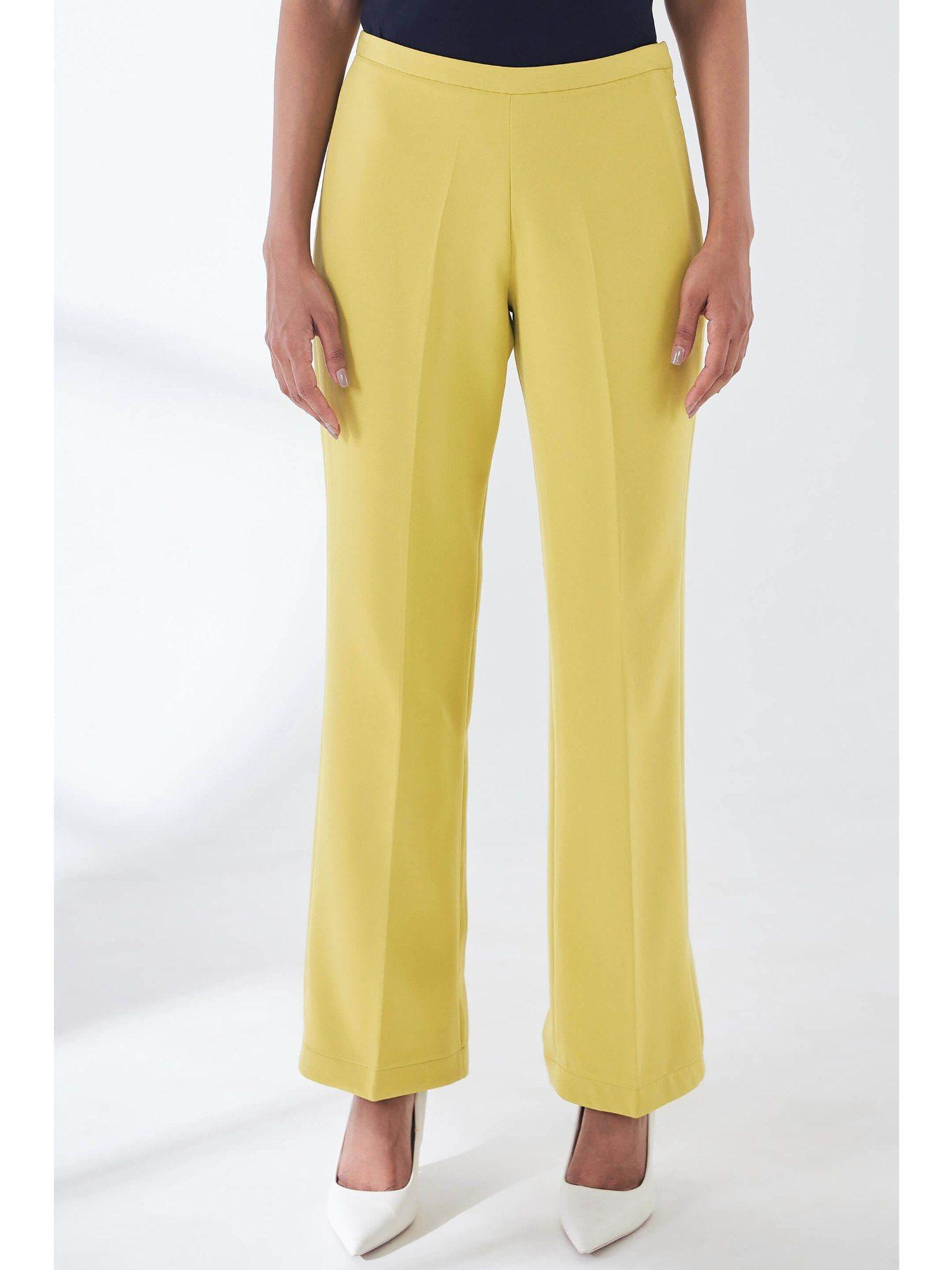 yellow formal side zip pant