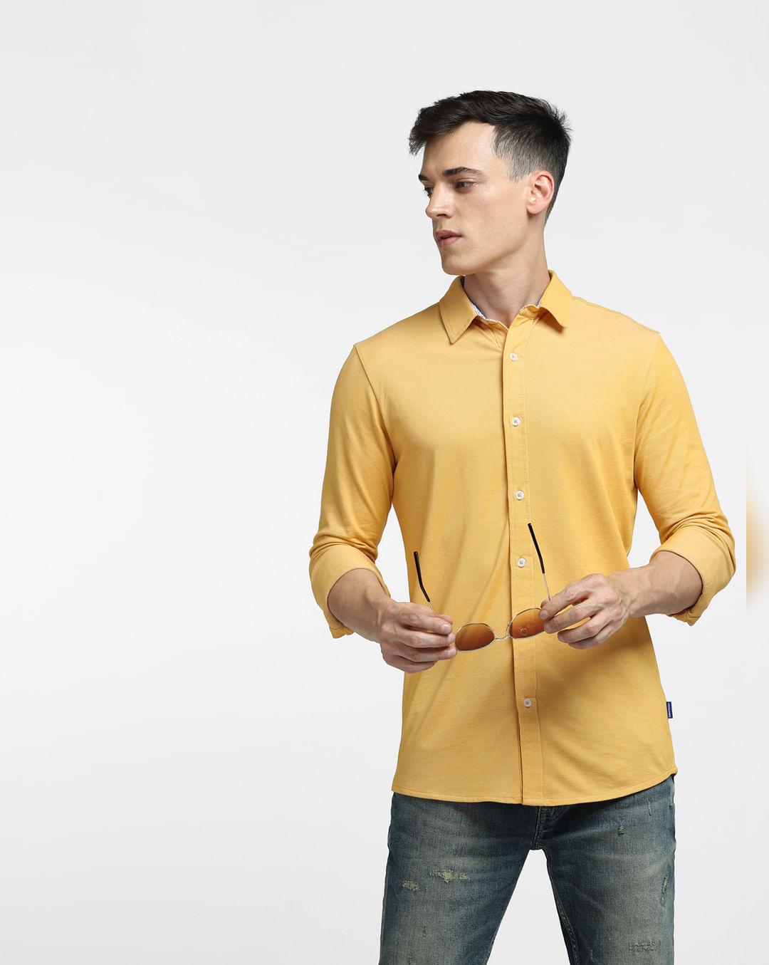 yellow full sleeves shirt