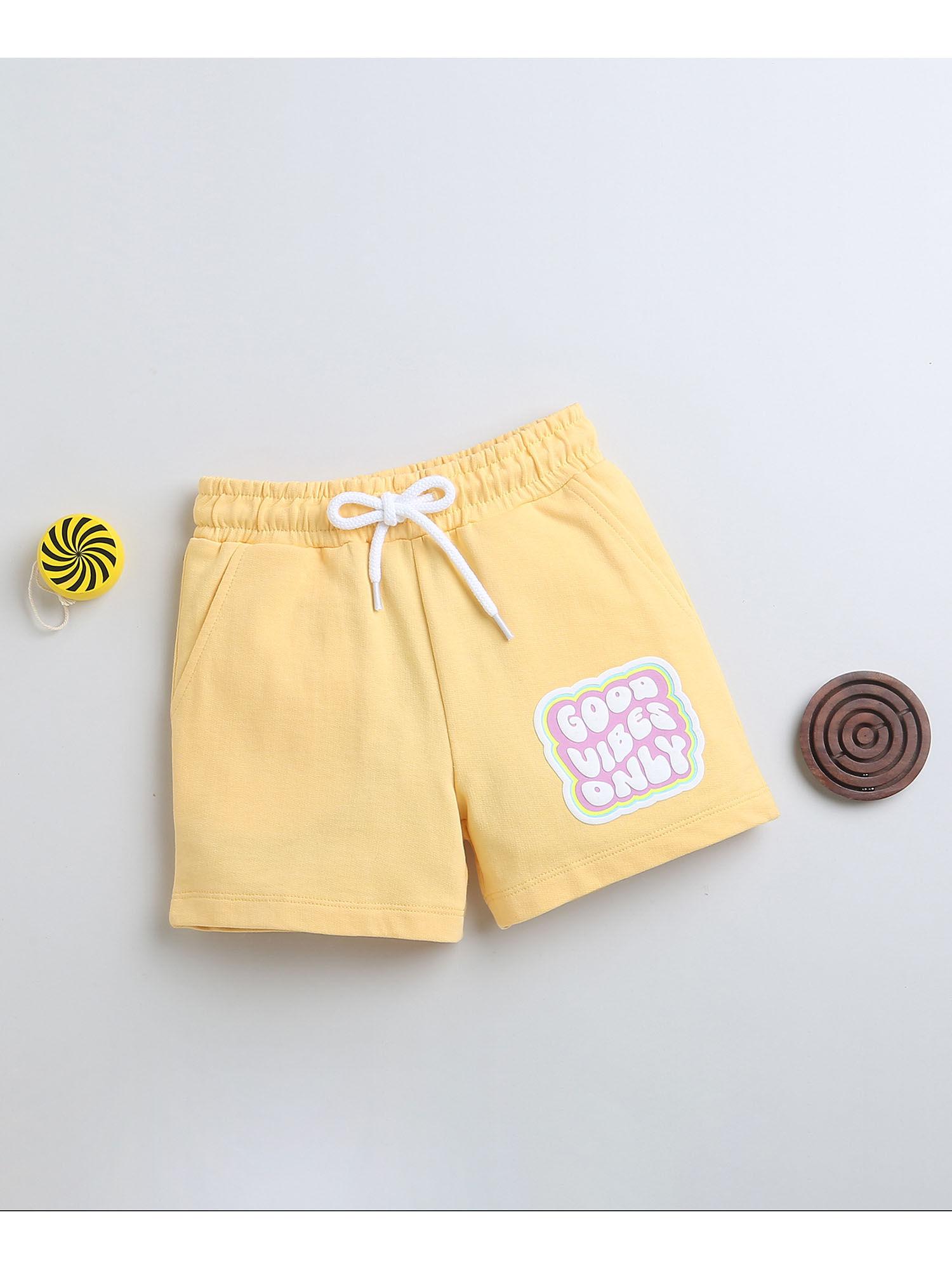 yellow girls graphic shorts