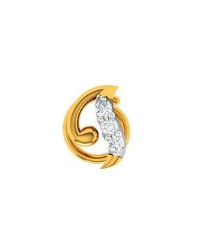 yellow gold american diamond-studded nosepin