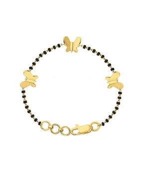 yellow gold beaded butterfly bracelet