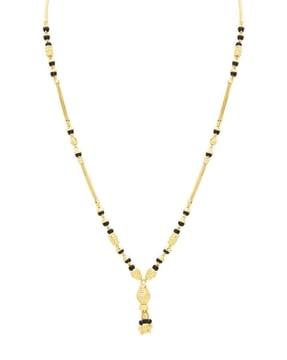 yellow gold beaded mangalsutra