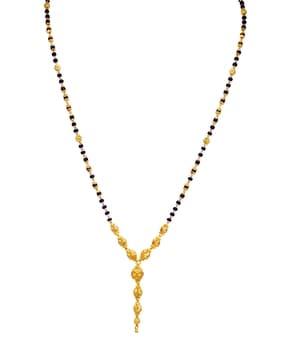 yellow gold beaded mangalsutra