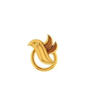 yellow gold bird design nosepin