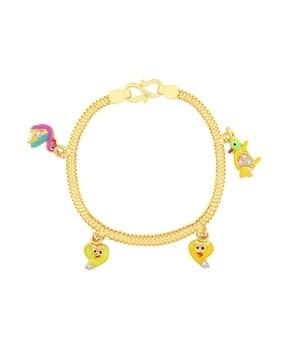 yellow gold bracelet with enamel charms