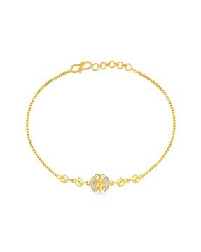 yellow gold bracelet with s-hook closure