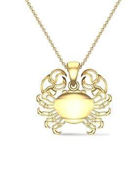 yellow gold crab pendant