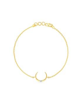 yellow gold crescent shape bracelet