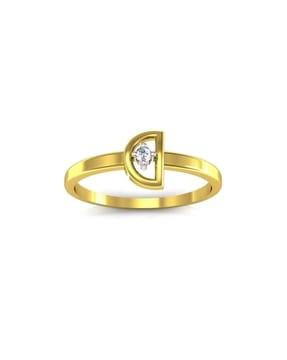 yellow gold cubic zirconia studded ring