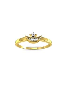 yellow gold cubic zirconia studded ring