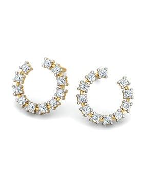 yellow gold diamond aureole stud earrings